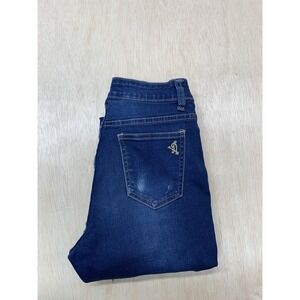 Vip Jeans Low Rise Skinny Leg Women's Size 3/4 Blue Cotton Blend Dark Wash